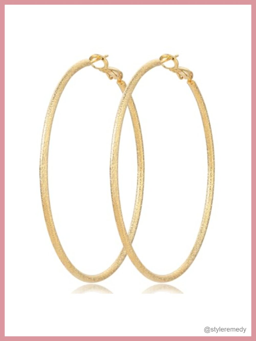 14K Gold-Plated Hoop Earrings Women Chunky Oversized Clip-On Statement